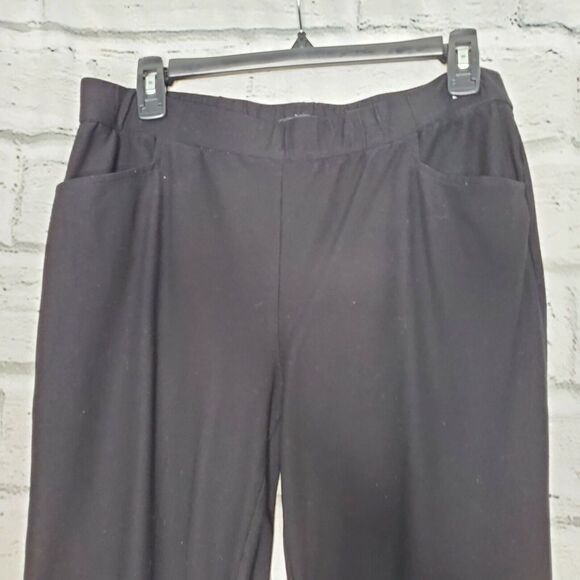 Eileen Fisher Stretch Crepe Slim Ankle Pants Black Womens Medium Pull On - Picture 5 of 12